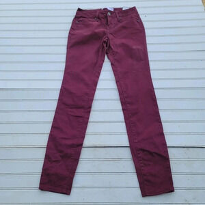 No BOUNDARIES Low Rise Stretch Skinny Fit Jeans Junior Pant Red Burgundy Sz 3